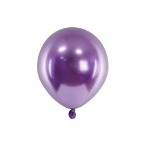 CHB1-5-014 Party Deco Mini chromované balóny - Glossy 12cm, 10ks Fialová