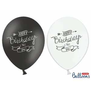 SB14P-258-000 Party Deco Balón - Happy Birthday to you - 3ks Bílá