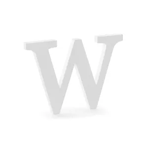DL1-W-008 Party Deco Velké dřevěné iniciály - Písmena A-Z - bílá, 21,5x20cm W