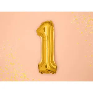 FB10M-1-019 Party Deco Fóliový balón - zlatý - číslo, 35 cm 1