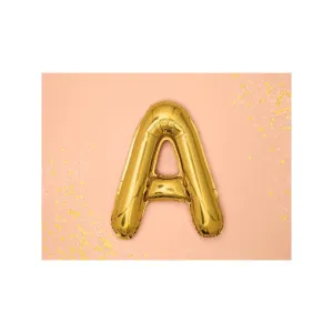 FB2M-A-019 Party Deco Fóliový balón - zlatý - písmeno, 35 cm A #5644437