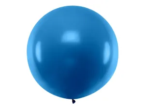 PartyDeco Kulatý latexový Jumbo balón 1 m - námořnicky modrý