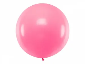 PartyDeco Kulatý latexový Jumbo balón 1 m - růžový