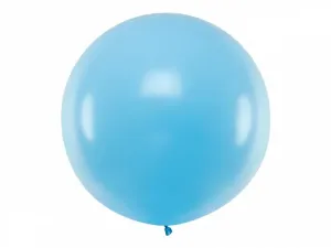 PartyDeco Kulatý latexový Jumbo balón 1 m světle modrý