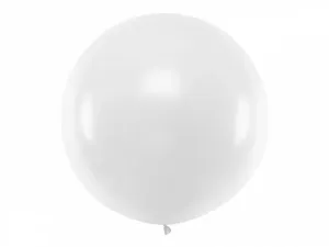 PartyDeco Kulatý latexový Jumbo balón 1m - bílý #3987847