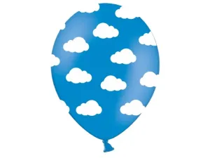 PartyDeco Balónek pastelový Oblaky chrpa modrá