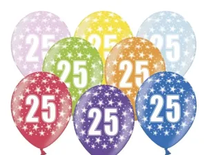 PartyDeco Balónek s číslem 25 narozeninový