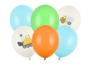 PartyDeco Balónová kytice - Stavební vozidla 6 ks