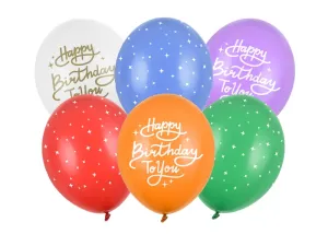 PartyDeco Latexové balónky - Happy Birthday To You Mix 6 ks