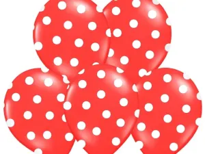PartyDeco Puntíkovaný balónek červený