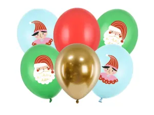 PartyDeco Sada latexových balonů - Vánoce Candy land 6 ks