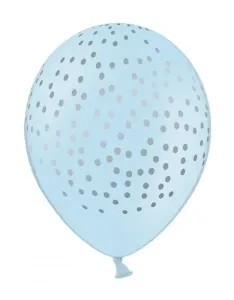 PartyDeco Tečkovaní modrý balónek #508416