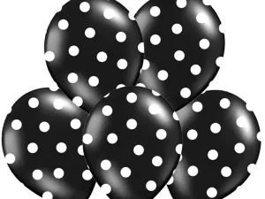 PartyDeco Tečkovaný balónek černý #505102