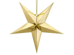 PartyDeco Papírová Vánoční hvězda zlatá 70 cm Party Deco