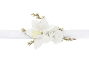 PartyDeco Náramek na svatbu - Bílé květiny