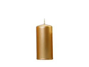 PartyDeco Oválná svíčka metalická - zlatá 1 ks #4069612