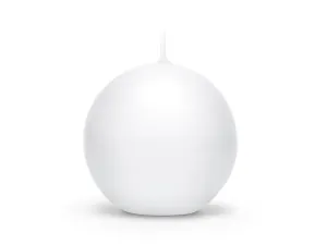 PartyDeco Svíčka - koule bílá 8 cm #4185621