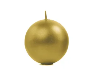 PartyDeco Svíčka - koule metalická zlatá 6 cm #4069623