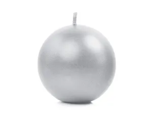 PartyDeco Svíčka - koule stříbrná 6 cm #4185624