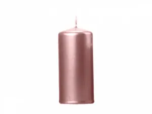 PartyDeco Válcová svíčka metalická - růžovo-zlatá 1ks #4069629