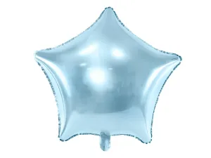 PartyDeco Fóliový balón hvězda - světlemodrá 45 cm