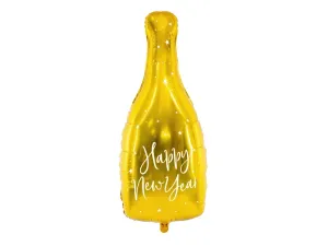 PartyDeco Fóliový balón - Láhev šampaňského (zlatý)