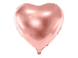 PartyDeco Fóliový balón srdce - růžovo-zlatý