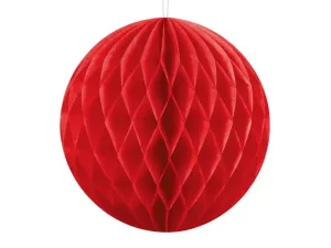 PartyDeco Papírová koule - červená 10 cm
