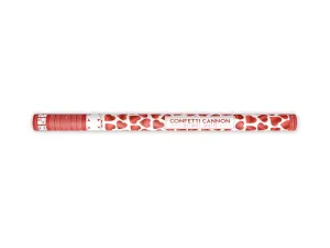 PartyDeco Vystřelovací konfety - Červená srdíčka 80 cm #3988508