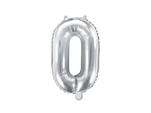 PARTYDECO Balón foliový číslice stříbrná 35 cm - 0 (nelze plnit heliem)