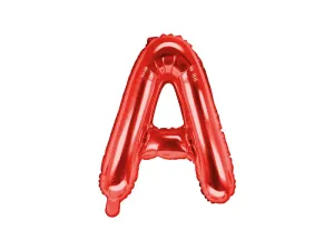 PartyDeco Fóliový balón Mini - Písmeno A 35 cm rudý