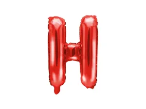 PartyDeco Fóliový balón Mini - Písmeno H 35 cm rudý