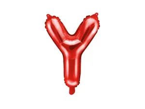 PartyDeco Fóliový balón Mini - Písmeno Y 35 cm rudý