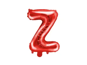 PartyDeco Fóliový balón Mini - Písmeno Z 35 cm rudý