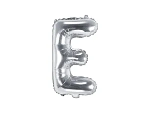 PartyDeco Fóliový balónek Mini - Písmeno E stříbrný 35cm