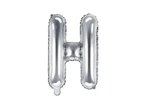 PartyDeco Fóliový balónek Mini - Písmeno H stříbrný 35cm
