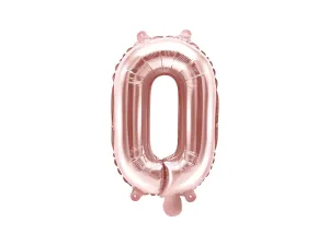 PartyDeco Fóliový balónek Mini - Písmeno O 35cm růžovo-zlatý