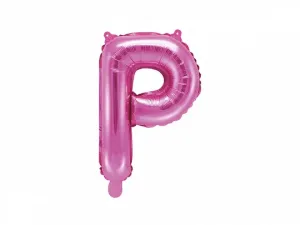 PartyDeco Fóliový balónek Mini - Písmeno P 35cm růžový