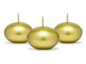 PartyDeco Plovoucí svíčky metalické zlaté 1 ks