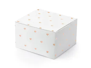 PartyDeco Krabičky na dárky – růžovo-zlatá srdíčka 10 ks