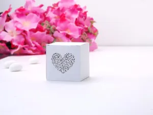 PartyDeco Krabičky s vyřezávaným srdcem - Ornament 10 ks