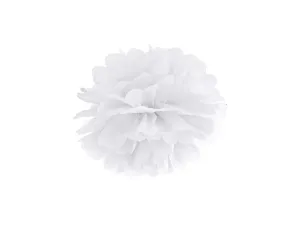 PartyDeco Pompom ve tvaru bílého květu 25 cm