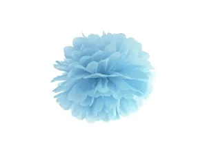 PartyDeco Pompom ve tvaru květu mlhavý modrý 25 cm