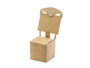 PartyDeco Krabičky ve tvaru židle se jmenovkou - kraft 10 ks