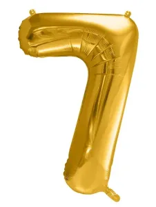 PartyDeco Balónek fóliový číslo 7 zlatá 100 cm Party Deco