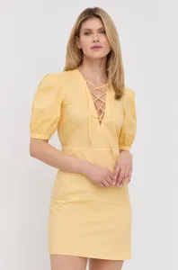 Bavlněné šaty Patrizia Pepe žlutá barva, mini