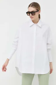 Košile Patrizia Pepe bílá barva, relaxed, s klasickým límcem