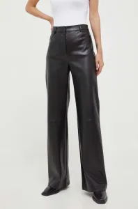 Kalhoty Patrizia Pepe dámské, černá barva, jednoduché, high waist #5687056