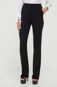 Kalhoty Patrizia Pepe dámské, černá barva, jednoduché, high waist #5689808