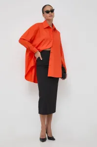 Košile Patrizia Pepe dámská, oranžová barva, relaxed, s klasickým límcem #6067011